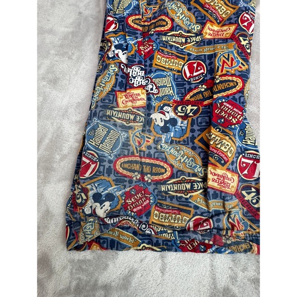Disney Parks Pajama Pants Lounge Pants Size M Mickey Mouse Attractions Print - Picture 8 of 10